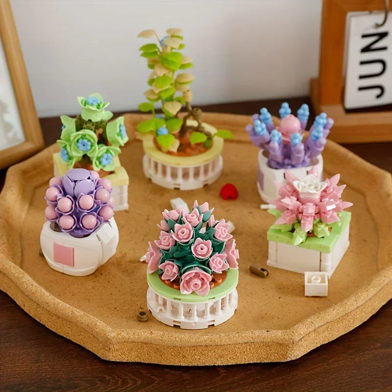 Cactus Mix Pot - 블록 시티 DIY 화분 식물 다육