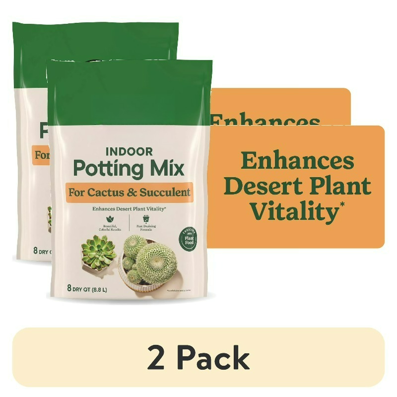 (2팩) 선인장 및 다육식물용 실내 화분용 흙, 빠른  - Cactus Mix Pot 리뷰 및 가격