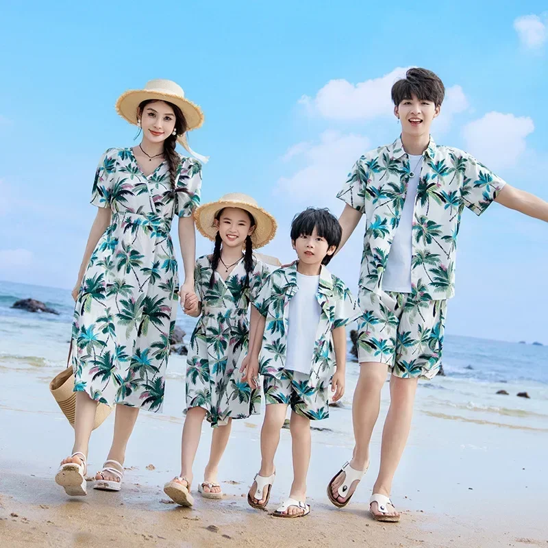 휴가 커플룩 부모-자녀 의류, 엄마 딸 원피스 아빠 아 - Parent Of Plant 리뷰 및 가격