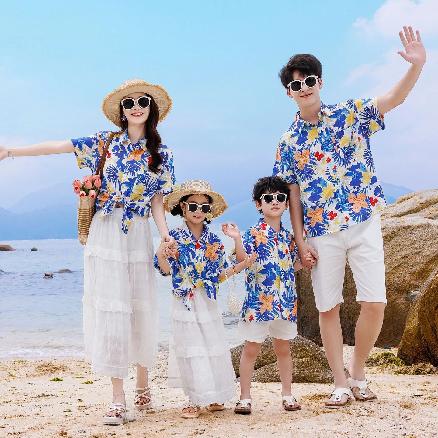 휴가 가족 커플룩 세트 엄마 딸 셔츠 스커트 캐주얼 아 - Parent Of Plant 리뷰 및 가격
