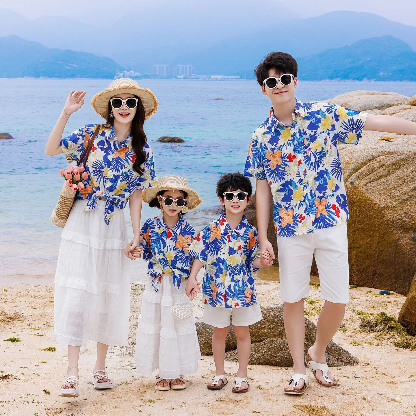 휴가 가족 커플룩 세트 엄마 딸 셔츠 스커트 캐주얼 아 - Parent Of Plant 리뷰 및 가격