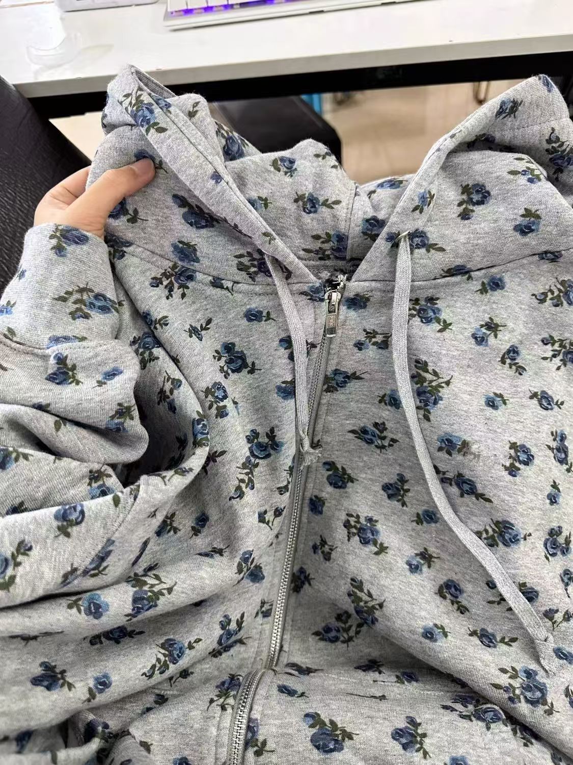 핑크 플라워 풀 프린트 후드, 지퍼 재킷, 루즈한 오버 - Plant Parent Hoodie 리뷰 및 가격