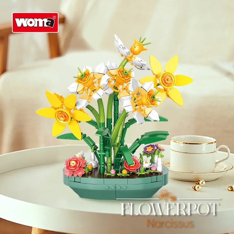 보존된 수선화 화분 장식과 시뮬레이션된 빌딩 블록이 있 - Plant Parent Pot 리뷰 및 가격